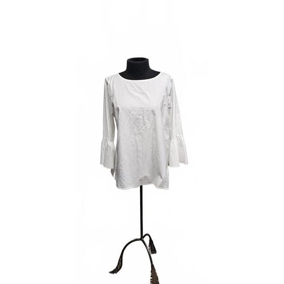 Chico's White Bell Sleeve Blouse - Relaxed Fit - Picture 1 of 6